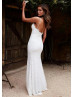 Ivory Lace Side Split Wedding Dress